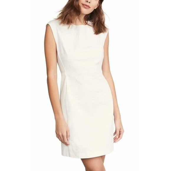 Theory Structured Fitted Sheath Dress in White Sea Salt MSRP $395 - Picture 1 of 4